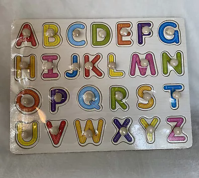 $13.98 • Buy Alphabet Board Peg Puzzle Toddler Kids Learn Teach Letters Toy Alphabet