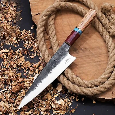$0.95 • Buy Custom Handmade Kitchen Knife-Fix Blade Hand Forged Sharp Chef Knives With Case