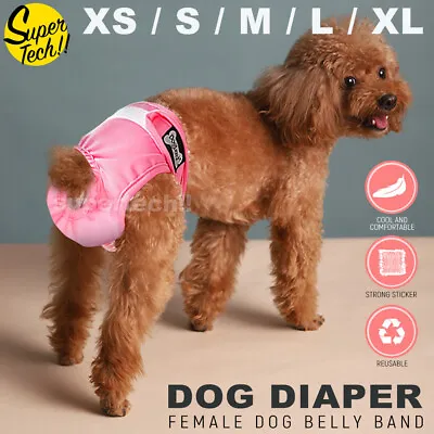 Warm FeMale Dog Puppy Nappy Diapers  Wrap Band Sanitary Pants Underpants Pink • $7.99