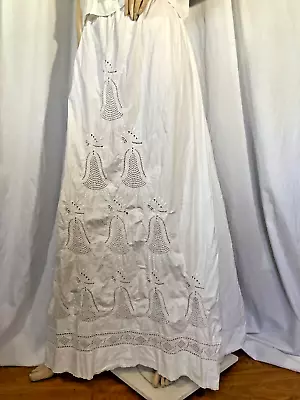 Vintage Petticoat Victorian Skirt White Cotton Lace Boho Cottage Wedding Bell XL • $199.99