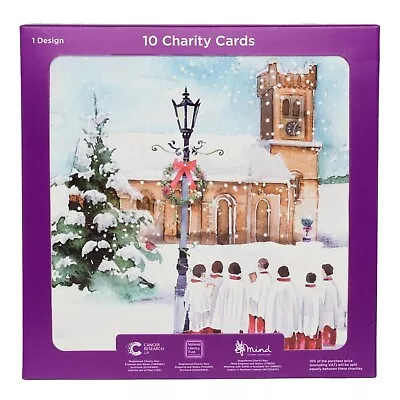 WHSmith Choir Singers Charity Christmas Cards Greeting Cards 1 Design Pack Of 10 • £3.84