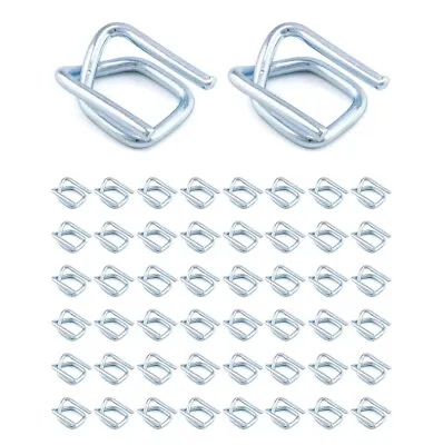 100 PCS Metal Wire Buckle 1/2  Width Silver For Polypropylene Strapping • $25.99