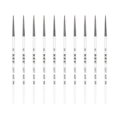 XDT#900 Micro Liner Art Brush 10 Pc #000 Set Model Nail Acrylic Watercolor • $12.99