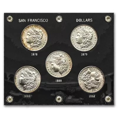 1878-1882 5-Coin Morgan Dollar  S  Mint Set BU (Capital Plastic) • $481.27