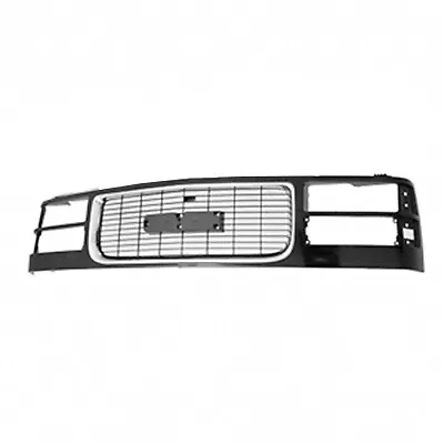 $211.28 • Buy New Front Grille Black With Chrome Molding Plastic Fits 1994-2002 Gmc C3500HD