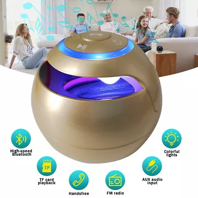 Golden Bluetooth Speakers Wireless Speaker Stereo Sound FM TF Radio Subwoofer • $10.99