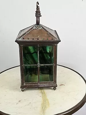 Antique Victorian Brass Hall Lantern • £325