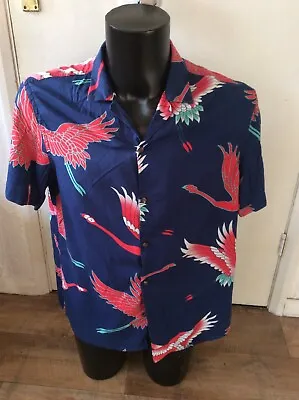 £6.99 • Buy H&m Logg Navy Hawaiian Style Short-sleeve Shirt, Size M 