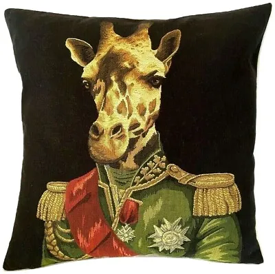 £31.49 • Buy 18  Aristofari Giraffe Belgian Tapestry Cushion Cover With Zip Closure 5321/bl