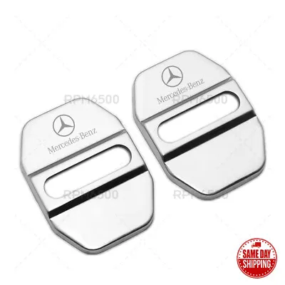 2X Stainless Steel Car Door Striker Cover Lock Buckle Cap AMG For Mercedes-Benz • $14.99