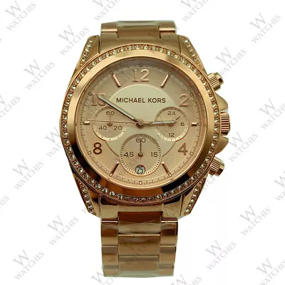 New Michael Kors MK5263 Blair Chronograph Rose Dial 39mm Case Women's Watch • $94.80