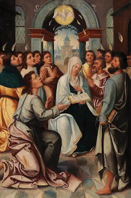 The Pentecost Miracle | Antwerp School | 1550 Renaissance Gospel Biblical Print • $30.95