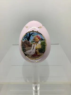 1993 Vintage MJ Hummel Danbury Mint Egg Porcelain Goose Girl Figurine Signed • $19.99