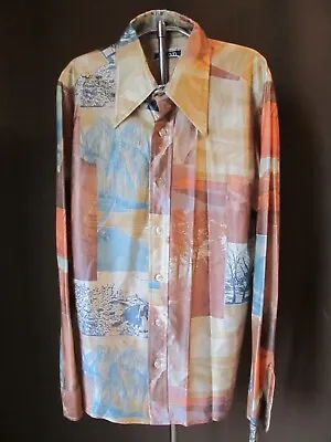 Vintage 70s Photo Print Disco Shirt-s/m • $45