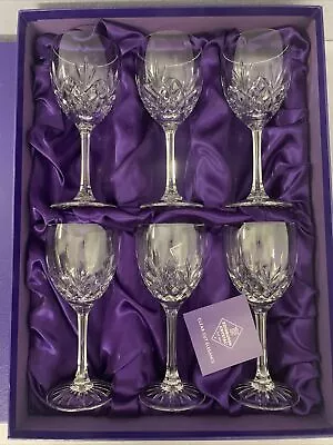 £10 • Buy Edinburgh Crystal Cut Glass Small Wine Glasses Boxed Set Of 6 T5053