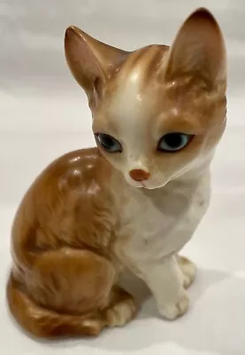 Vintage Enesco Cat Kitten Orange White Tabby Blue Eyes Figurine 4”h • $12