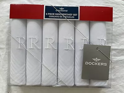 Dockers 6 Piece Handkerchief Set Monogram R White On White RXG4005.2 • $9.99