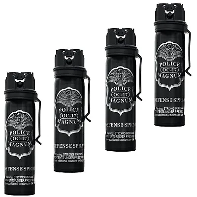 4 Pack Police Magnum 4oz Pepper Spray Flip Top Belt Clip Self Defense Protection • $37.99