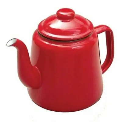 Falcon RED Enamel Tea Pot With Handle & Lid Teapot - Genuine Falcon Enamel Ware  • £21.95
