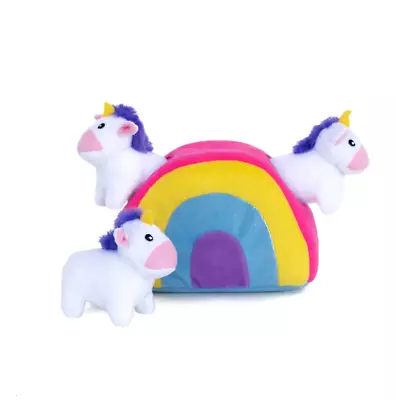 Zippy Paws Holiday Burrow Toy - Unicorns In Rainbow • $24.95