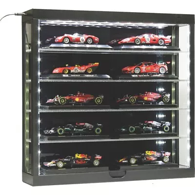 Car Display Case Acrylic LED Light 5 Tier Matchbox Model Toy 1/64 1/43 Cabinet • $136.99