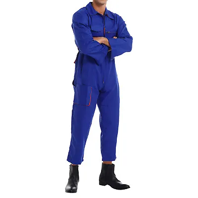 US Men Casual Jumpsuit Cargo Overalls Machine Workwear Industry Uniform Unitard • $35.27