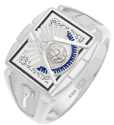 New Customizable Sterling Silver Gold Masonic Freemason Mason Past Master Ring • $469.99