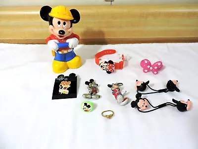 Vtg Disney Mickey Mouse & Minnie Mouse Mixed Lot Watch Ring Pony Tail Holders • $12.99