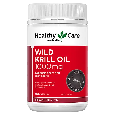 NEW Healthy Care Wild Krill Oil 1000mg 60 Capsules HealthyCare Astaxanthin • $20.99