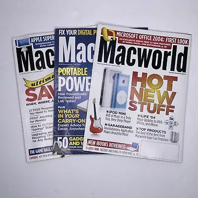 Lot Of 3 Steve Jobs - MACWORLD Magazine - 2004-2005 Apple/Mac IPod • $5.99