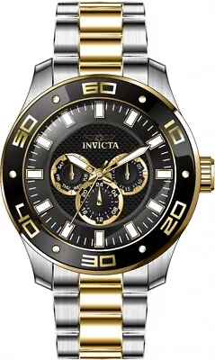 Invicta Men's Pro Diver SCUBA Chronograph 50mm Black Dial Stainless Steel Watch • $64.99