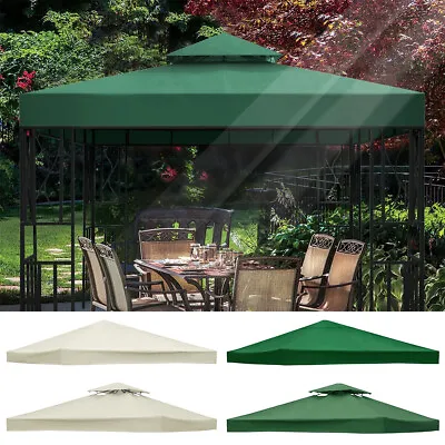 $66.99 • Buy Garden Gazebo Top Cover 3x3M Canopy Replacement Pavilion Roof 1/2 Tier 