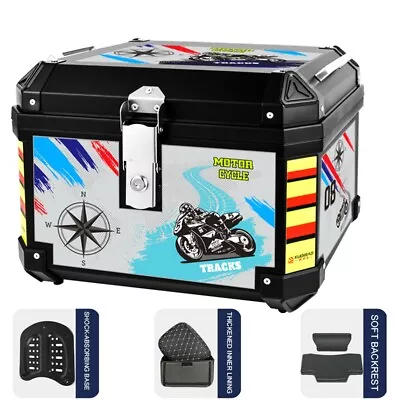 48L Motorcycle Tail Box Trunk Scooter Large Storage Luggage Plastic Case +Lining • $232.75