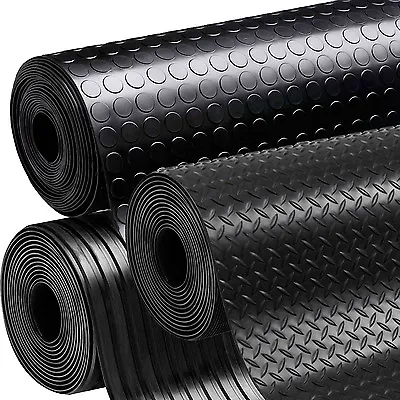 £24 • Buy Rubber Flooring Garage Sheeting Matting Rolls 1M, 1.2M And 1.5M Wide X 3MM THICK