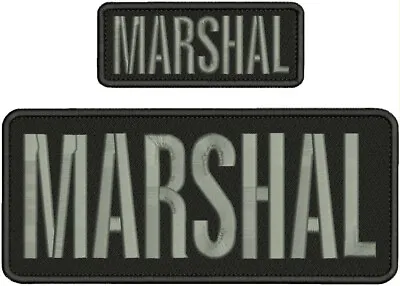 Marshal Emb Patch 4x10 And 2x5 Hook On Back /black/gray • $15.99