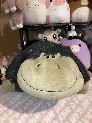 Pillow Pets Monkey Gorilla Plush Ape Dark Brown Tan Stuffed Animal 2010 • $17