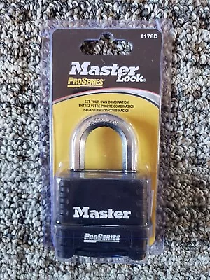 Master 1178d Pro Series Black Resettable 4 Number Combination Padlock • $14.99