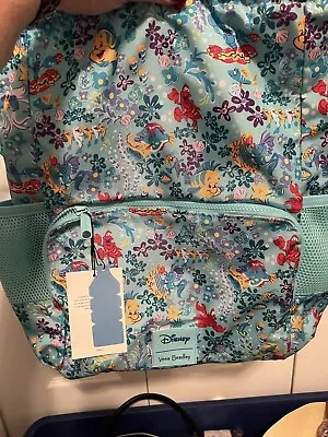 NWT Vera Bradley Disney's Little Mermaid Ariel Floral Drawstring Backpack Bag A1 • $145