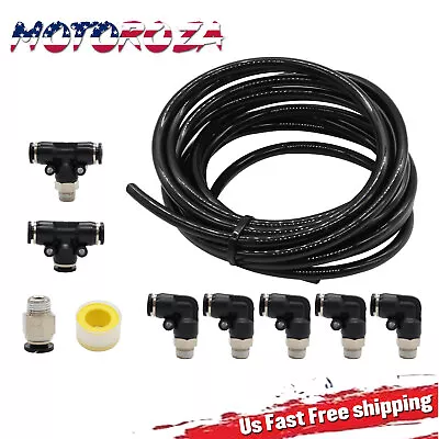 $16.69 • Buy Black Push Lock Vacuum Fitting Kit Turbo Wastegate & Solenoid For Turbo Vehicles
