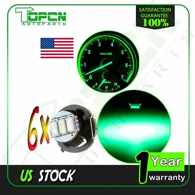 6pcs Green T4/T4.2 Neo Wedge 3SMD LED Bulb A/C Climate Heater Lights Lamps 12V • $8.79