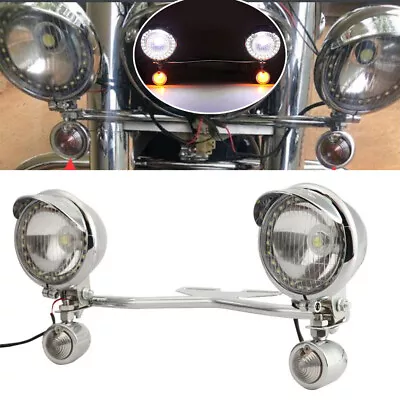 Fog Passing Turn Signal Light Bar For Yamaha V-Star Vstar 950 1100 1300 Classic • $85.99