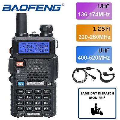 Baofeng UV-5R III Tri-band Walkie Talkie UHF VHF Ham FM Two Way Radio Interphone • £22.99