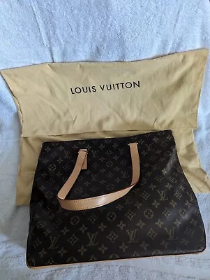 PAULINE Excellent Louis Vuitton Cabas Mezzo Tote Brown Leather • $1200