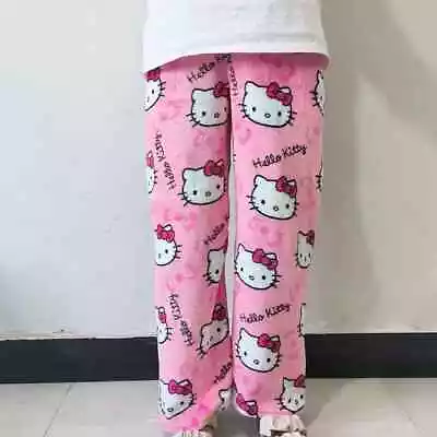 Hello Kitty Pajama Pants Sanrio Flannel Autumn Warm Women Pant • $27.45