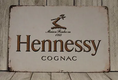 Hennessy Cognac Tin Metal Sign Bar Man Cave Rustic Vintage Style Liquor Store Ad • $10.97