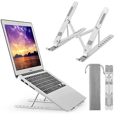 Laptop Stand Pack Of 2for DeskOfficeTravel UseFoldingAluminium Adjustable • £9.99