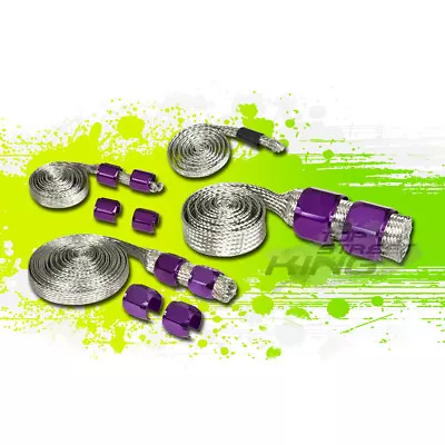 $28 • Buy Stainless Steel Braided Hose Cover/sleeve Engine/vacuum/heater/fuel Line Purple