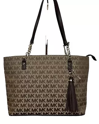 Michael Kors Jet Set Tassel Chain Tote Beige/Brown • $35