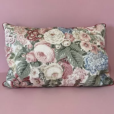 Hand Made Vintage Floral Cushion Country Cottage Core Style Rectangular Pink • £19.95