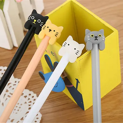 8pcs Cute Cartoon Colorful Cat Gel Ink Roller Ball Point Pen School Kids Pens • $6.74